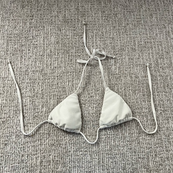 Amir slama ribbed white triangle bikini top P/S - Picture 5 of 15